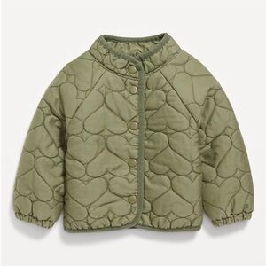 Old Navy Baby Jacket, Quilted Hearts with Fleece Lining LIKE NEW, 3-6 months